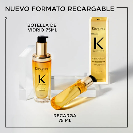 Kérastase Elixir Ultime Recarga L'Huile Originale Recarga de Aceite Capilar Nutritivo para Todo Tipo de Cabello