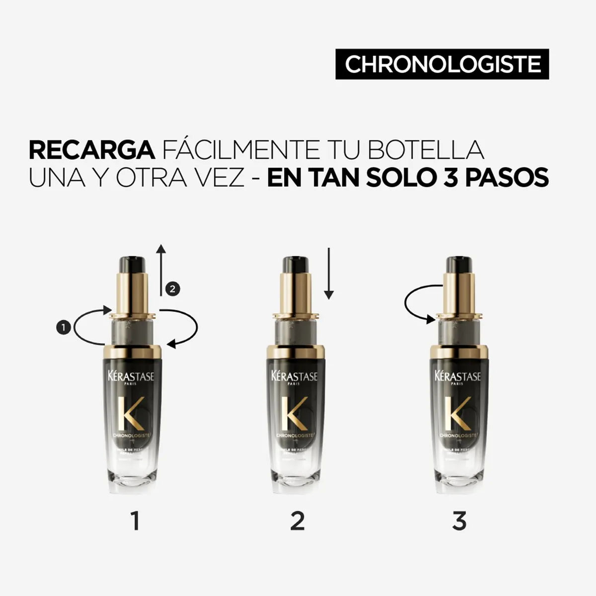 Kérastase Chronologiste Recarga L'Huile de Parfum Recarga de Aceite Capilar Perfumado Antiedad para Todo Tipo de Cabello