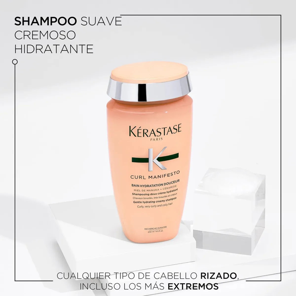 Kérastase Curl Manifesto Bain Hydratation Douceur Shampoo Hidratante para Cabello Ondulado, Rizado y Afro
