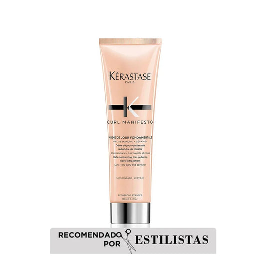 Kérastase Curl Manifesto Crème De Jour Fondamentale Crema Hidratante Sin Enjuague para Cabello Ondulado, Rizado y Afro