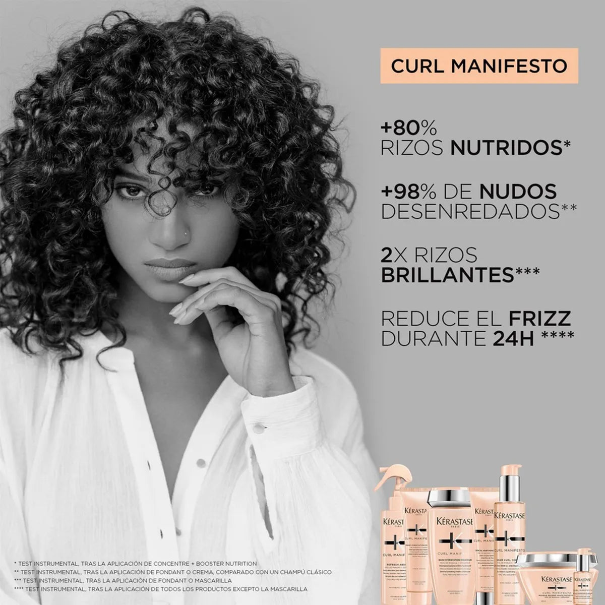 Kérastase Curl Manifesto Crème De Jour Fondamentale Crema Hidratante Sin Enjuague para Cabello Ondulado, Rizado y Afro