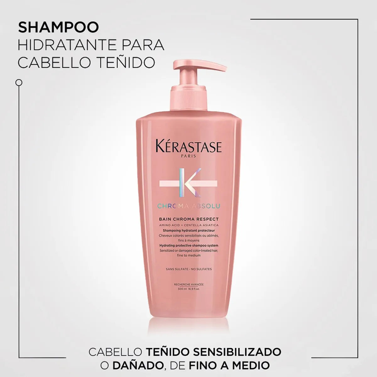 Kérastase Chroma Absolu Bain Chroma Respect 500 ml Shampoo Protector para Cabello Teñido y Sensibilizado