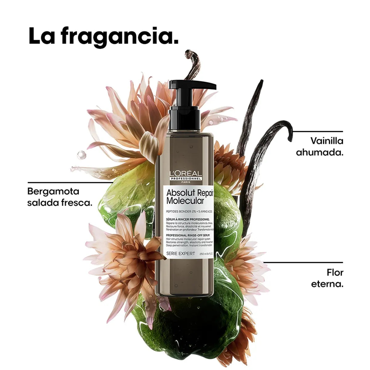 L'Oréal Professionnel Absolut Repair Molecular Sérum con Enjuague 250 ml Tratamiento Reparador para Cabello Dañado