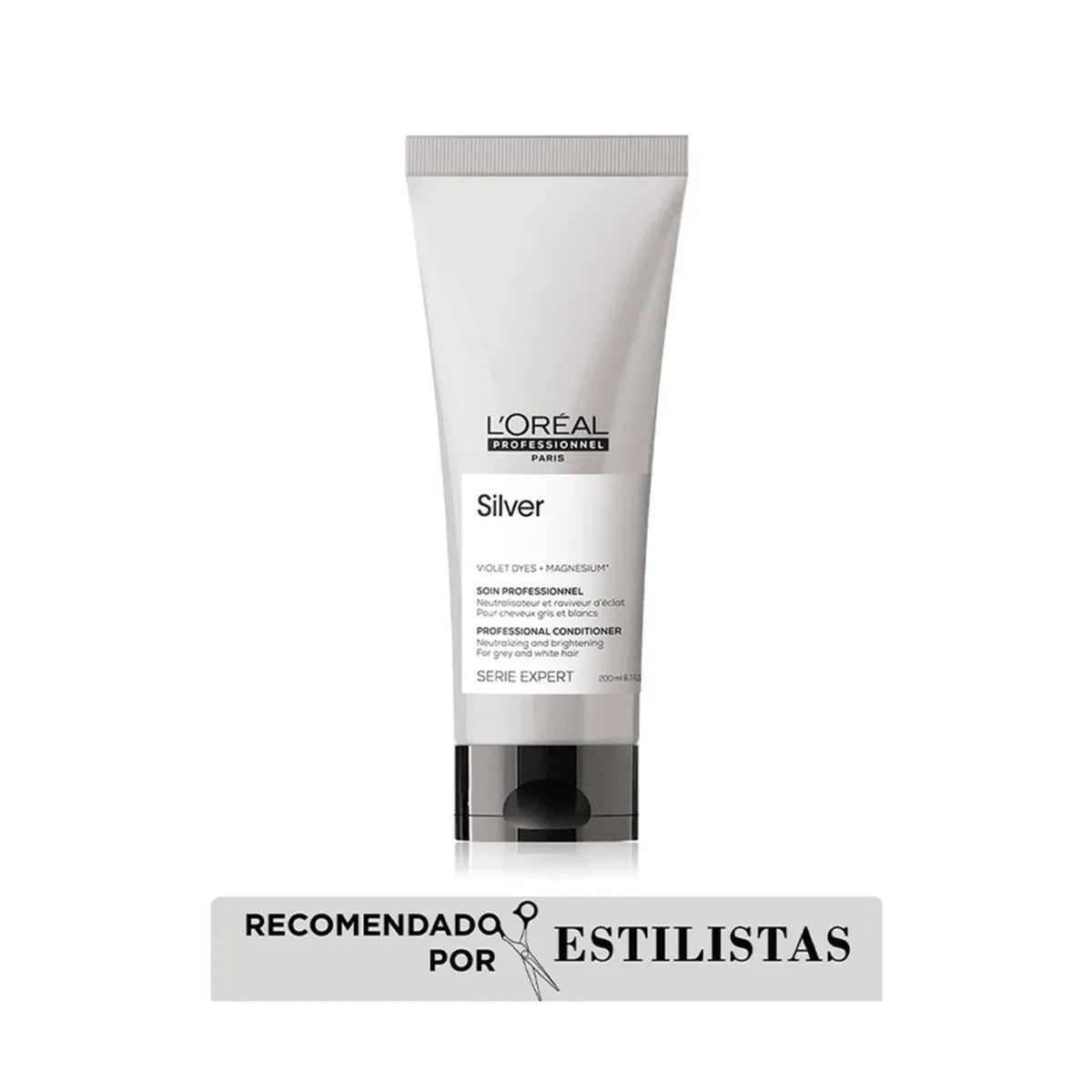 L'Oréal Professionnel Silver Acondicionador 200 ml Acondicionador Matizador para Cabello Gris, Blanco y Rubio