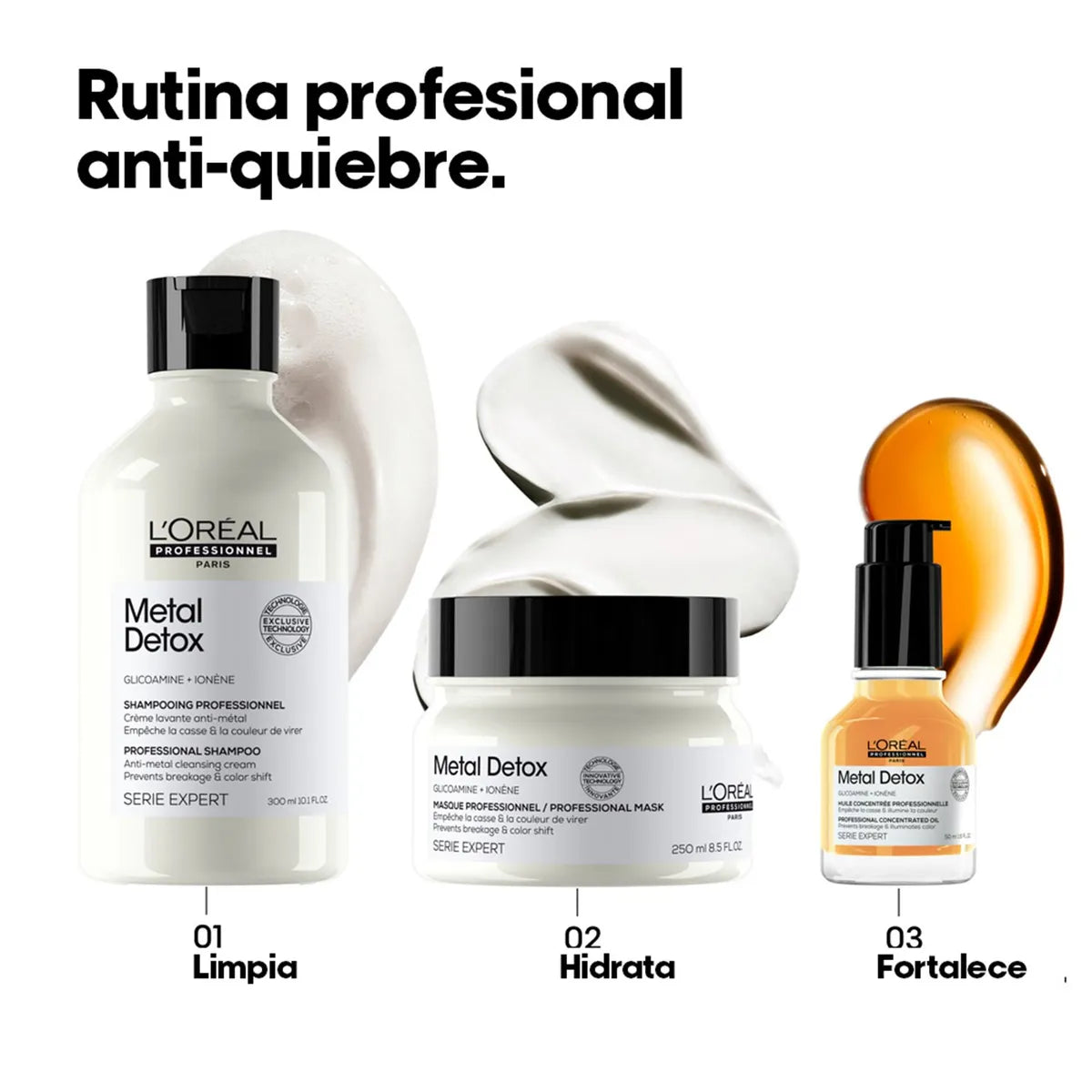 L'Oréal Professionnel Metal Detox Shampoo 300 ml Shampoo Protector para Cabello Teñido y Decolrado
