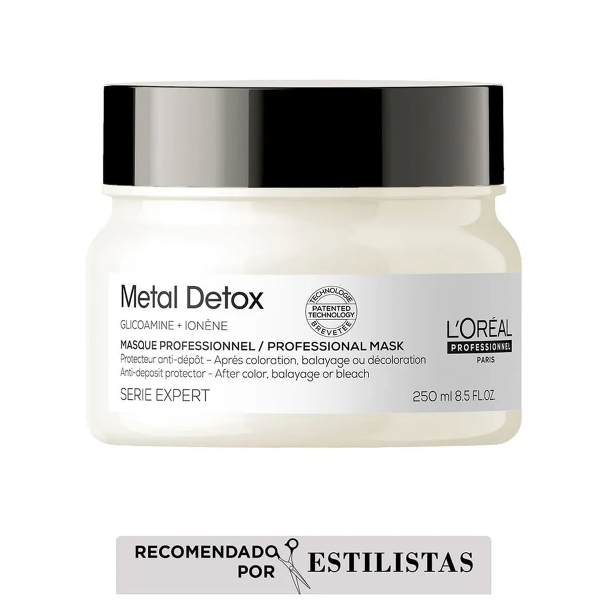 L'Oréal Professionnel Metal Detox Mascarilla 250 ml Mascarilla Protectora para Cabello Teñido y Decolorado