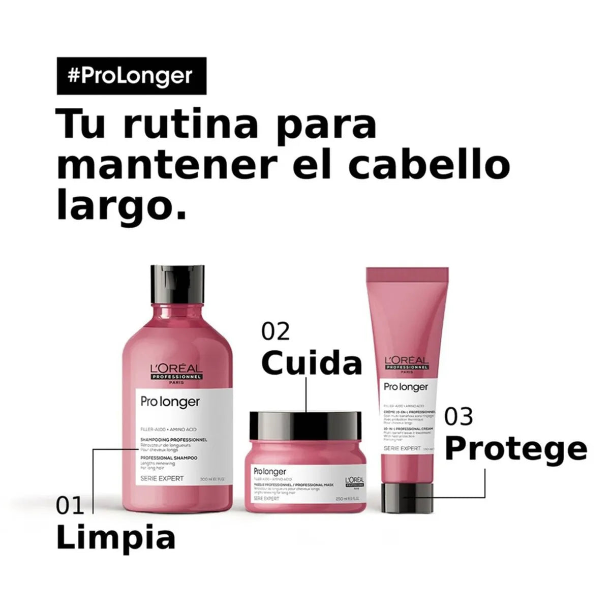 L'Oréal Professionnel Pro Longer Shampoo 300 ml Shampoo Fortalecedor para Cabello Largo con Puntas Finas