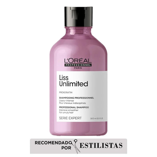 L'Oréal Professionnel Liss Unlimited Shampoo 300 ml Shampoo Antifrizz para Cabello Rebelde y Encrespado