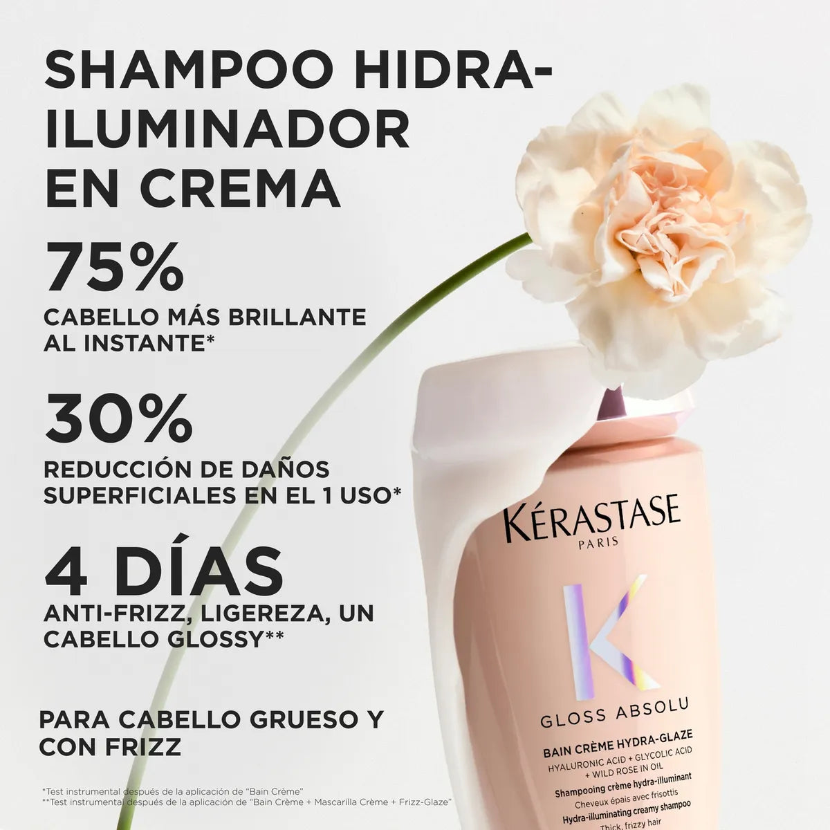 Kérastase Gloss Absolu Bain Crème Hydra-Glaze Shampoo Hidratante Antifrizz