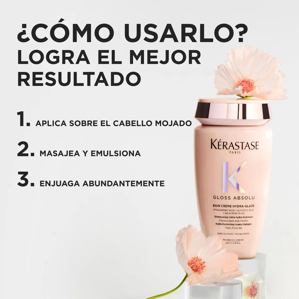 Kérastase Gloss Absolu Bain Crème Hydra-Glaze Shampoo Hidratante Antifrizz