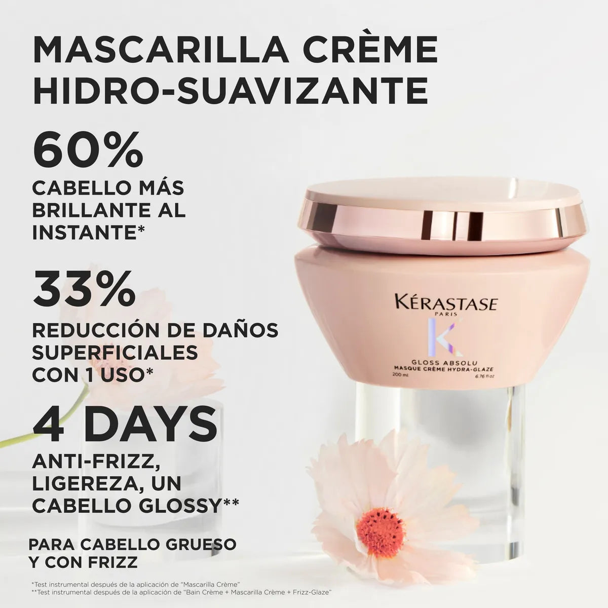 Kérastase Gloss Absolu Masque Crème Hydra-Glaze | Mascarilla Hidratante Antifrizz