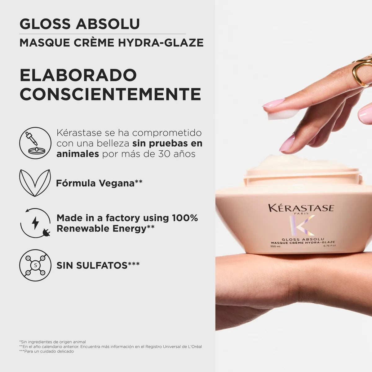 Kérastase Gloss Absolu Masque Crème Hydra-Glaze | Mascarilla Hidratante Antifrizz